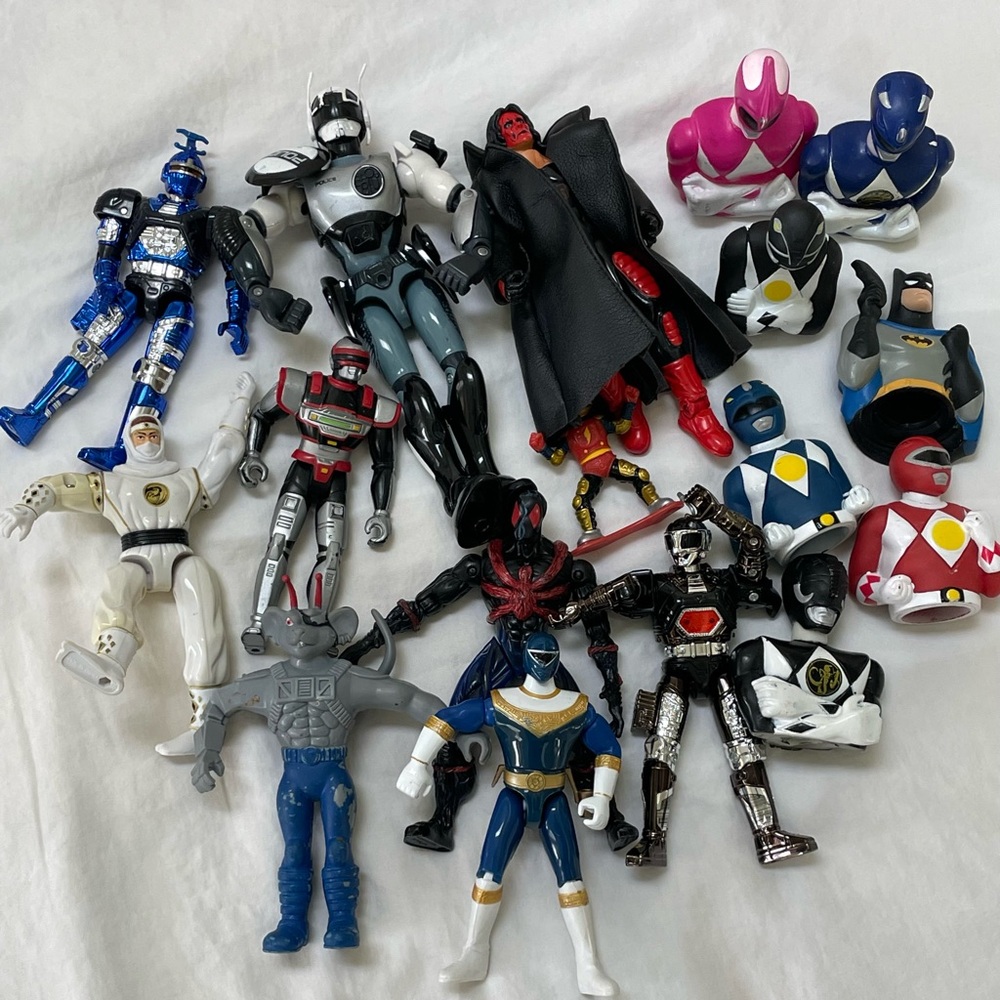 Superhero Action Figure Collection - Black, Blue, Red